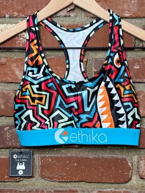 ETHIKA Sports Bra Size Medium The S bra Racerback - New w/Tags multi color